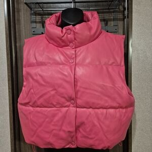 NWT Simply Southern Pink Puffer Vest Size XL